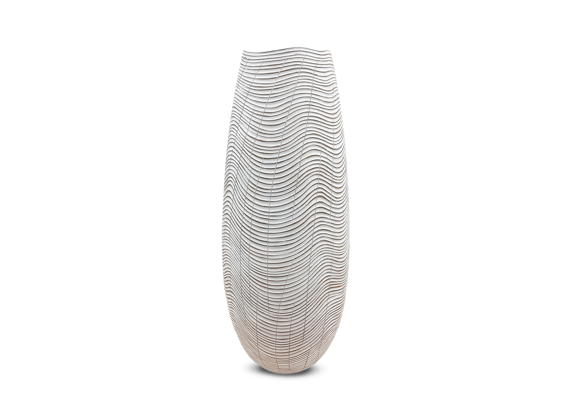 Vase design en résine blanc H51 cm VAGUE