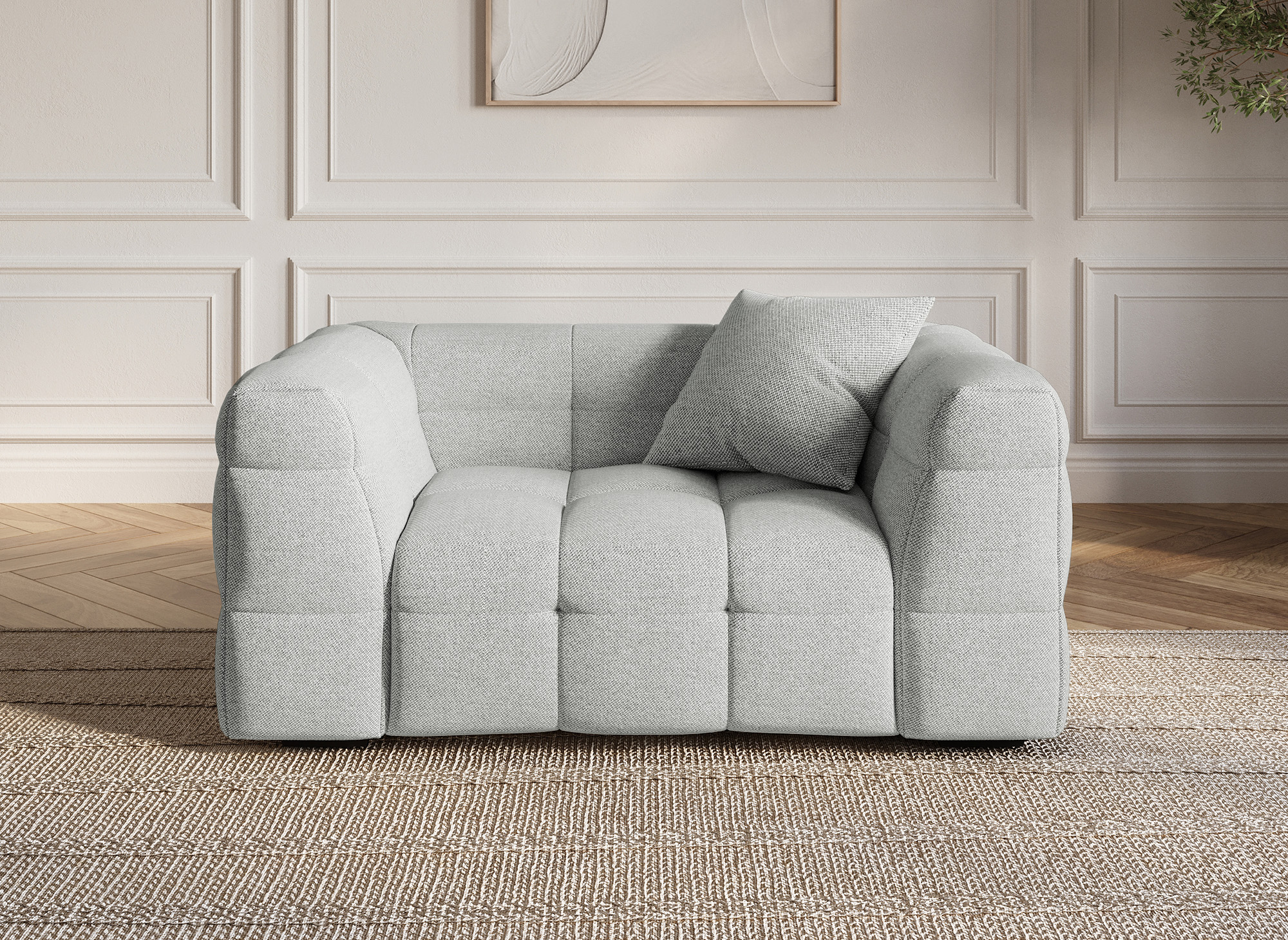 Fauteuil en tissu gris BELLA