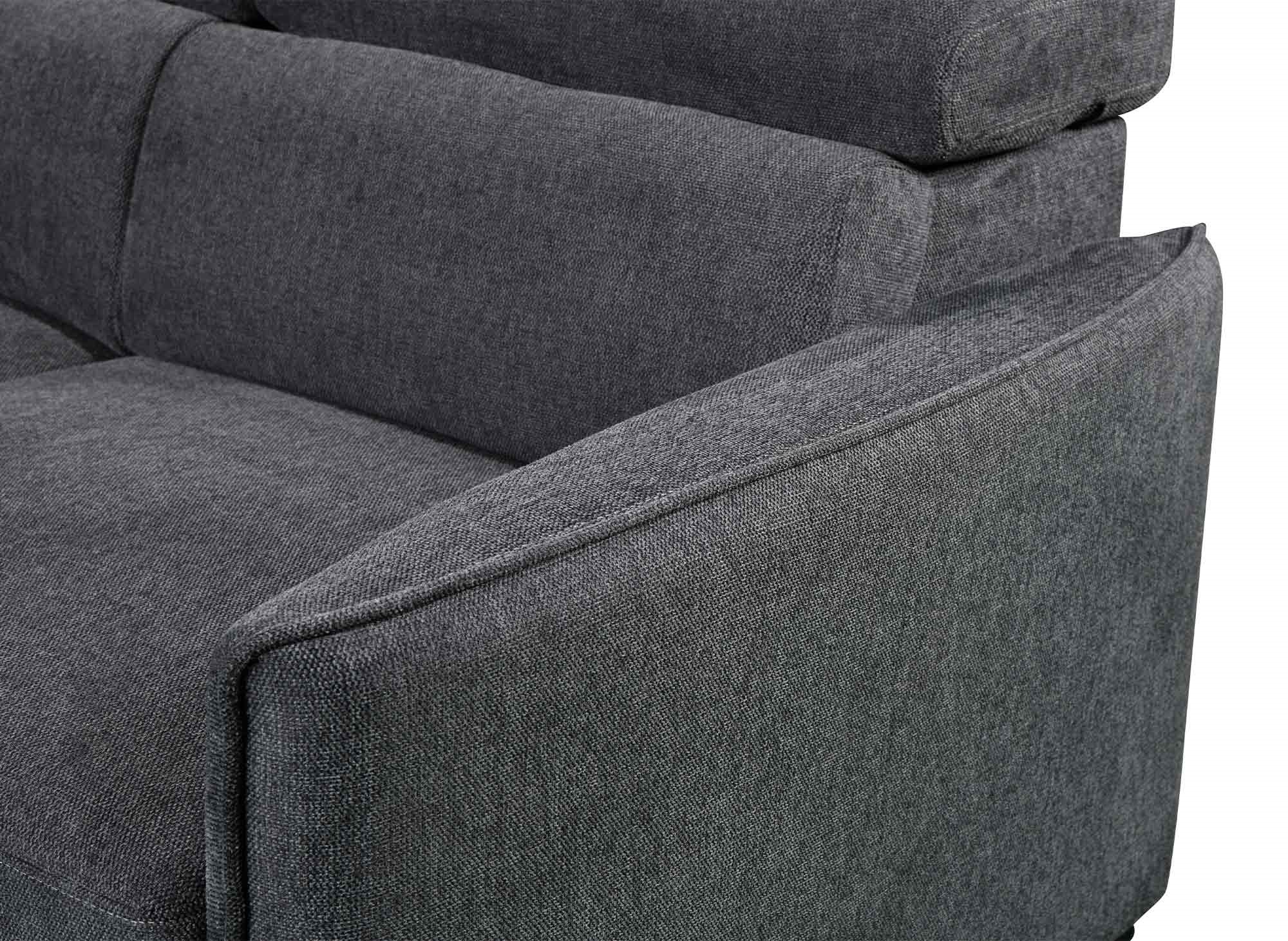 Canapé d'angle convertible en tissu gris NAIROBI - Angle gauche