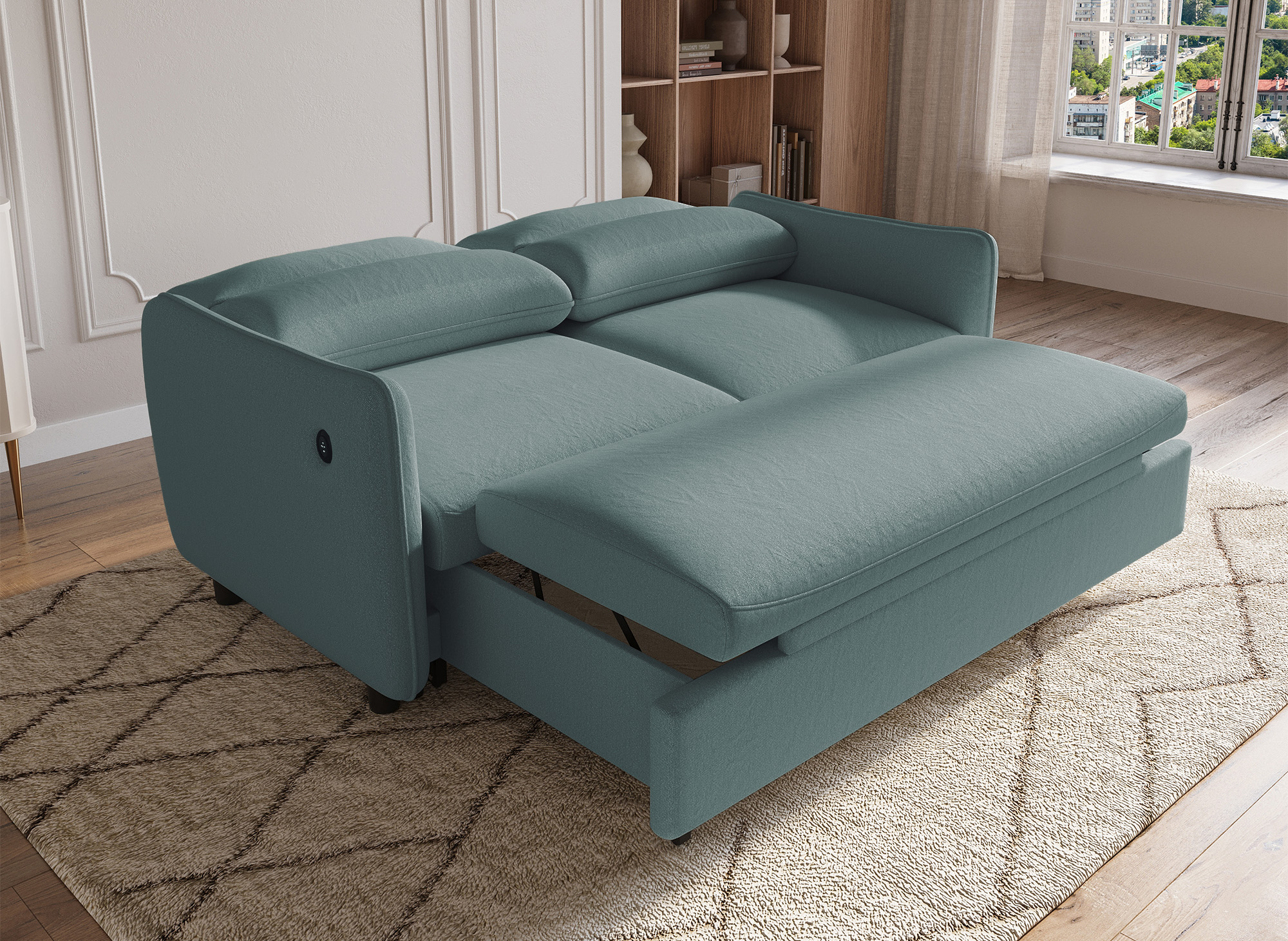 Canapé convertible 3 places en tissu vert ZADIG