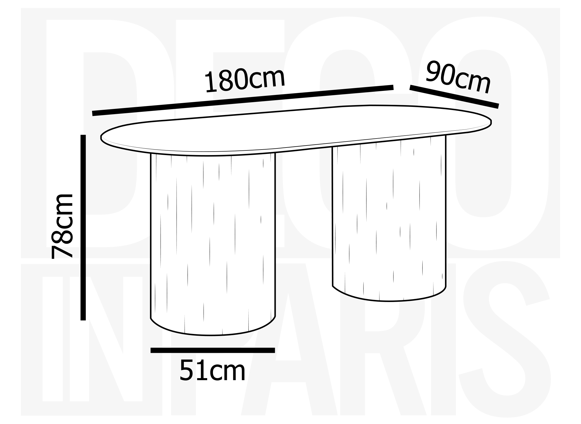 Table à manger ovale en marbre composite beige 6 personnes DHARA