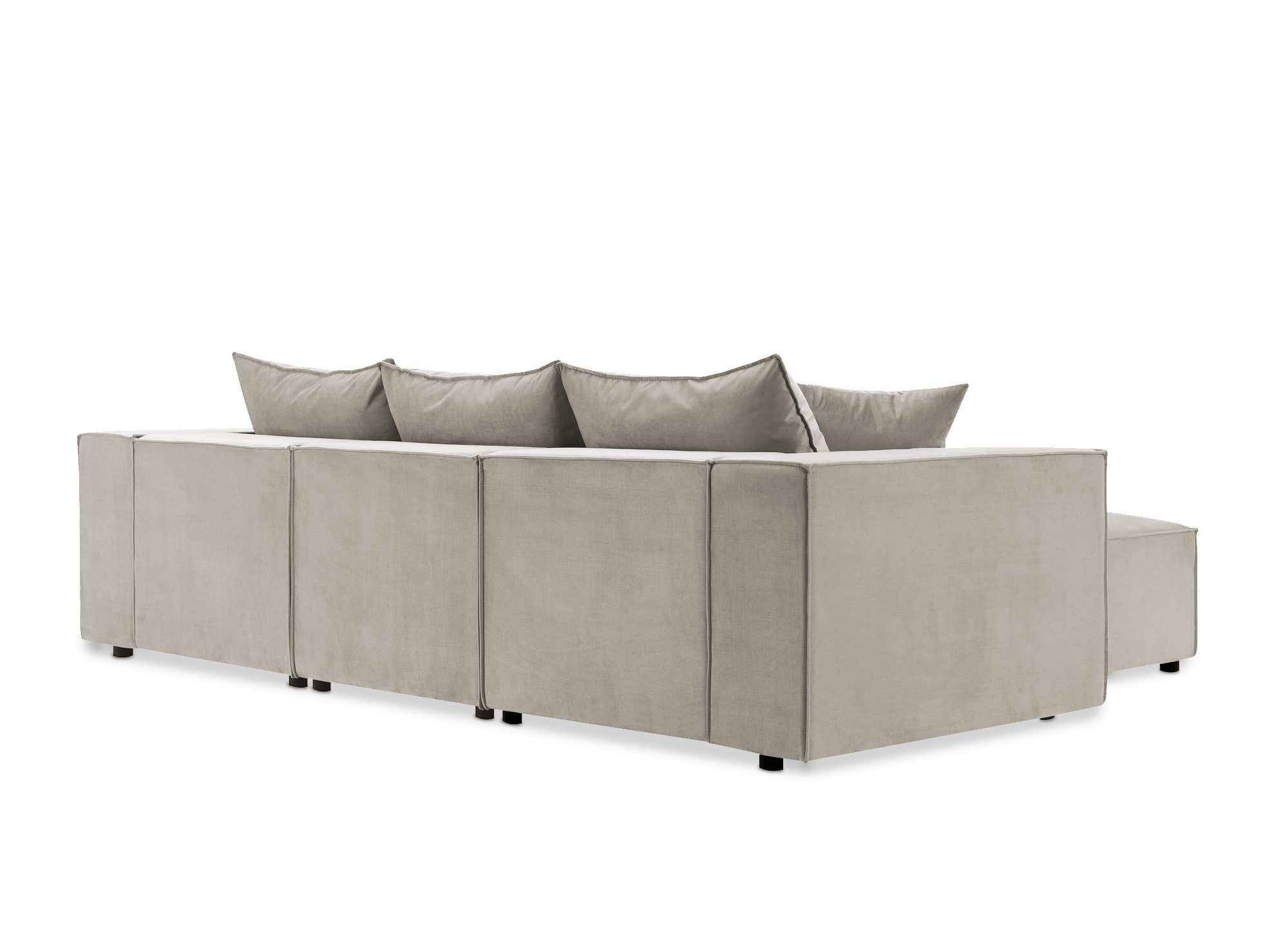 Canapé d'angle modulable en velours taupe HARLEM