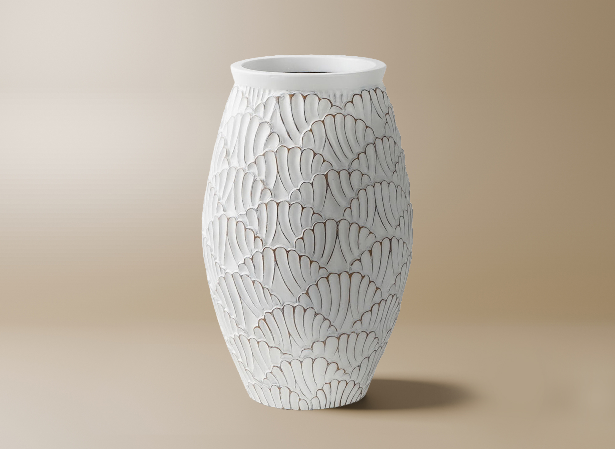 Vase en résine blanche H43 cm CEDRE