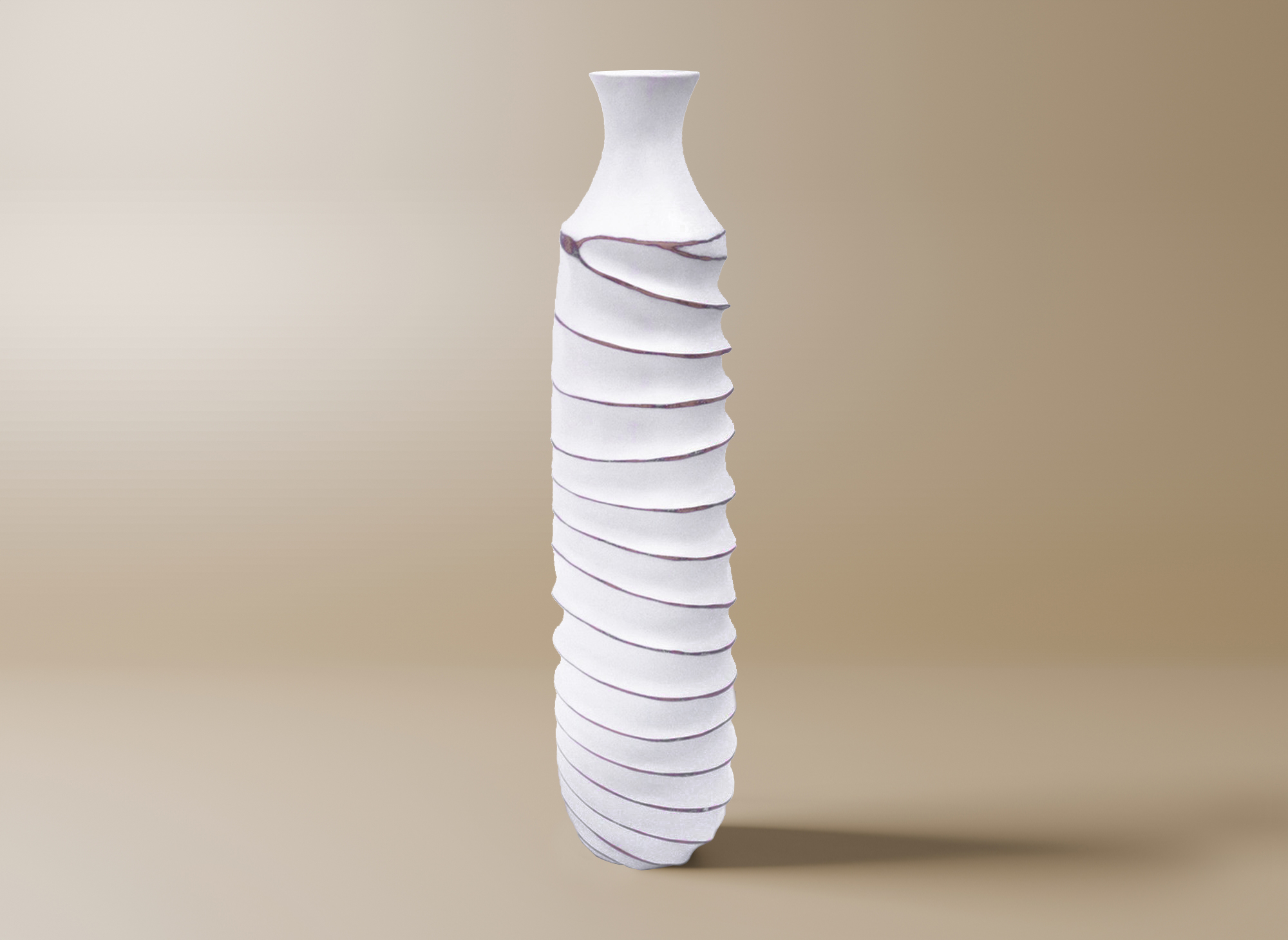 Grand vase en résine blanc H60 cm TWIST