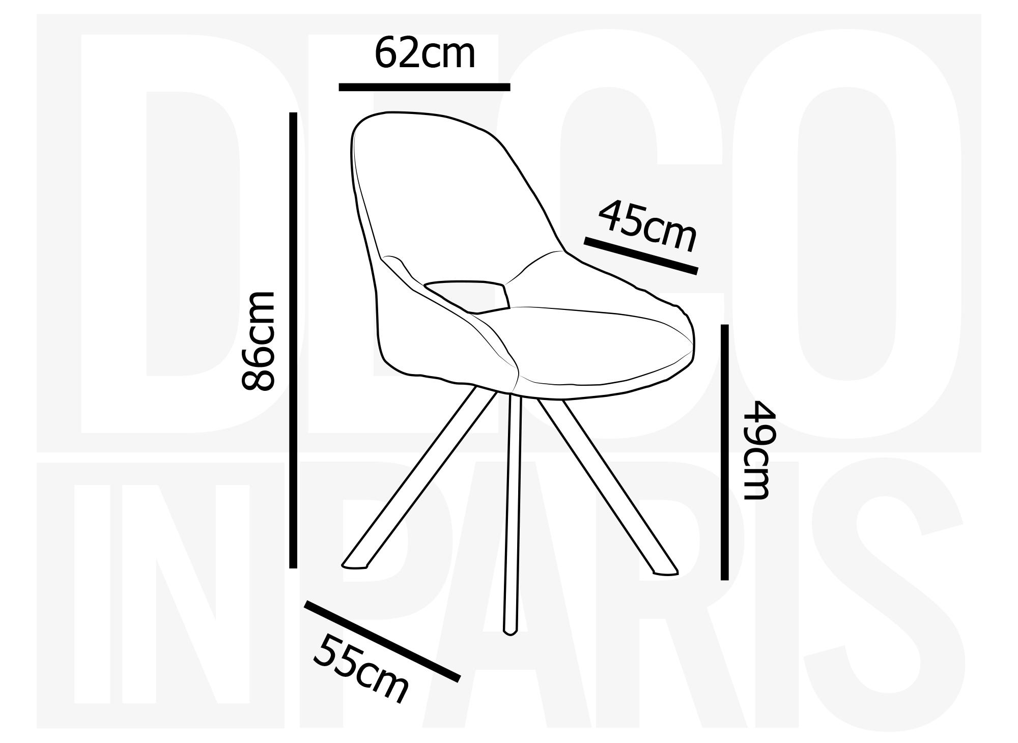 Lot de 2 chaises design en velours côtelé blanc écru SYRA