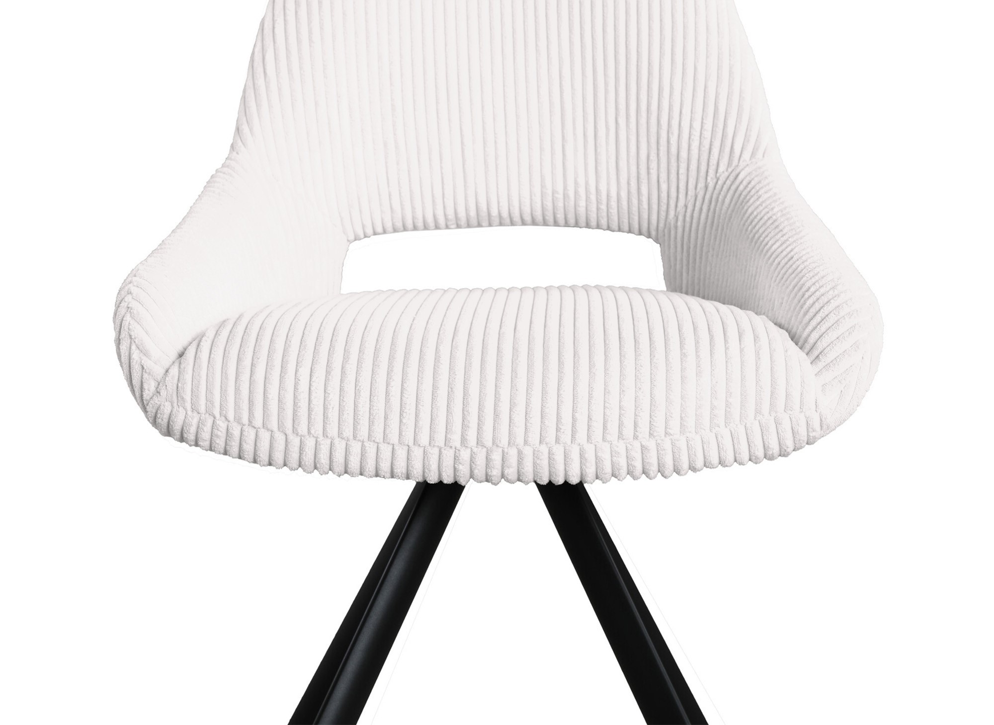 Lot de 2 chaises design en velours côtelé blanc écru SYRA