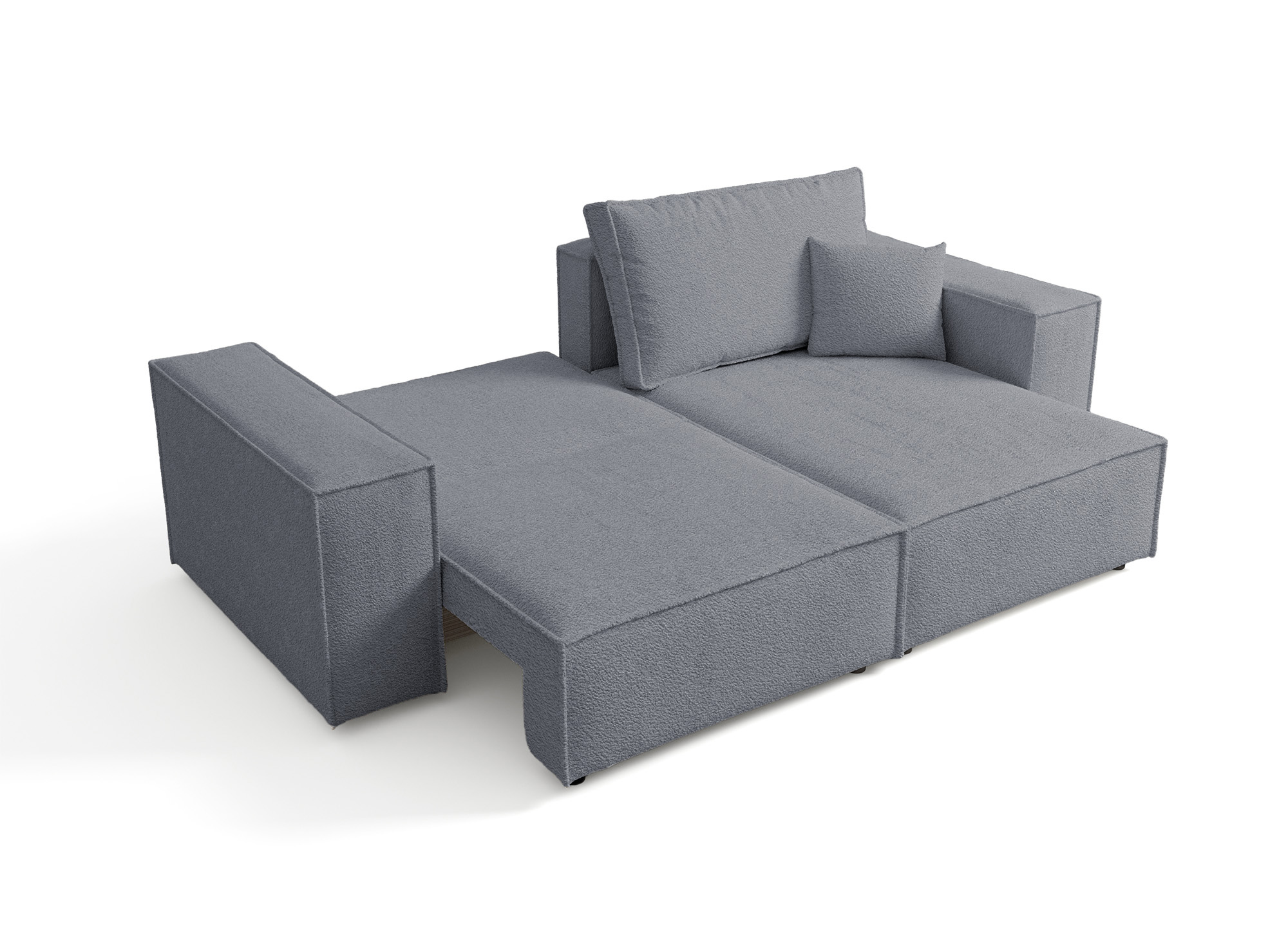 Canapé d'angle convertible et réversible avec coffre en tissu bouclette gris anthracite JADE MINI