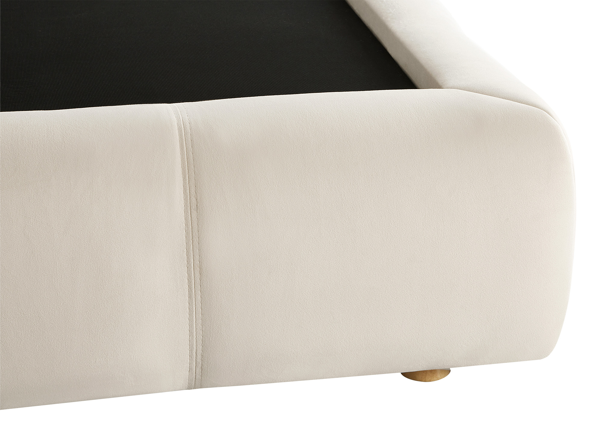 Lit coffre en velours beige 140x190 cm GEORGINA