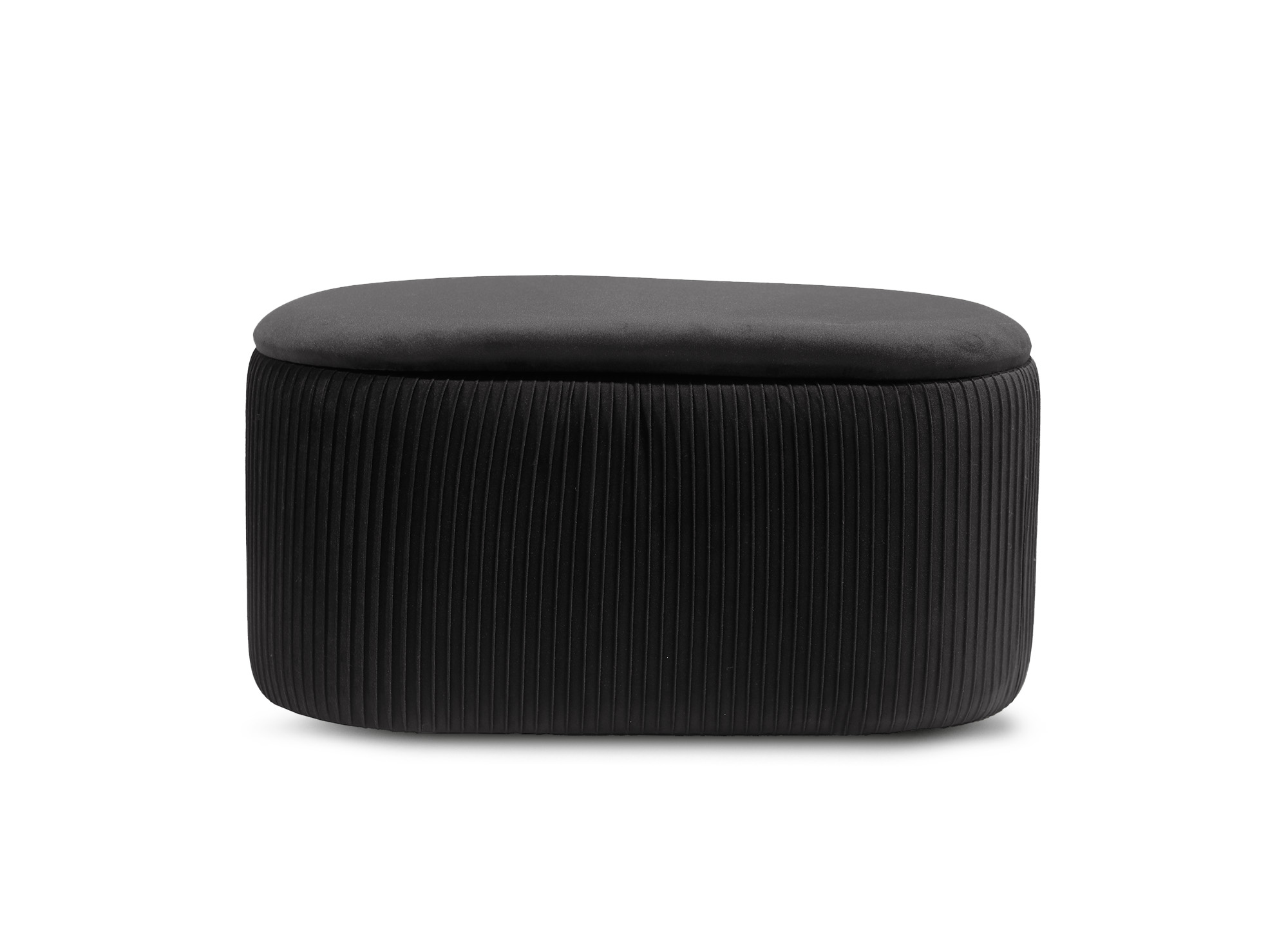 Banquette avec coffre de rangement en velours noir MERY