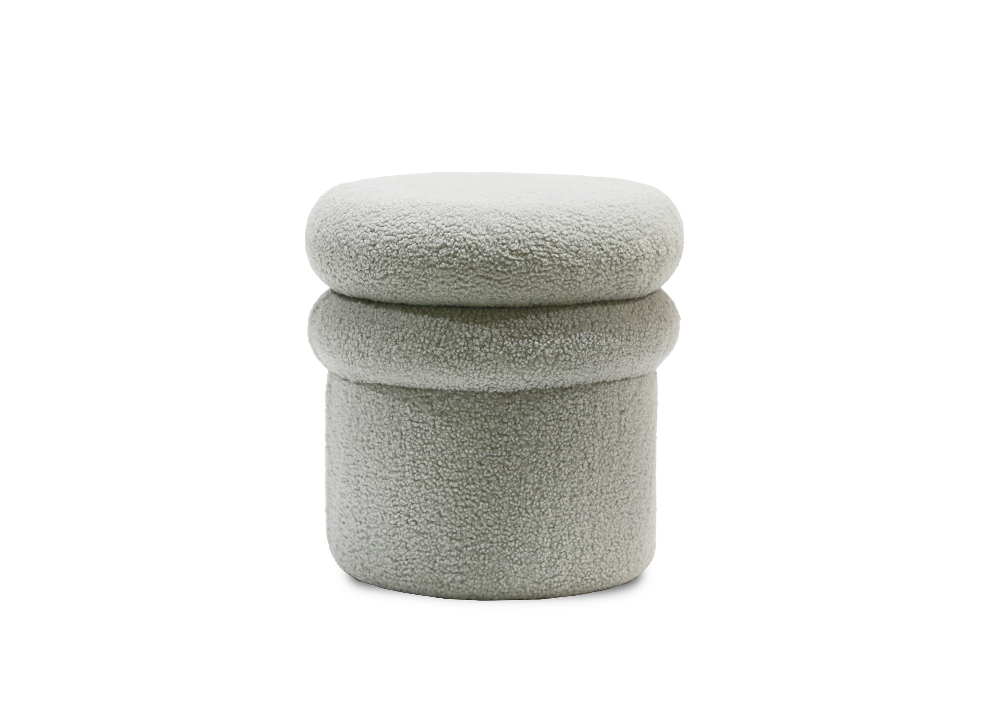 Pouf coffre en tissu bouclette gris SHERA