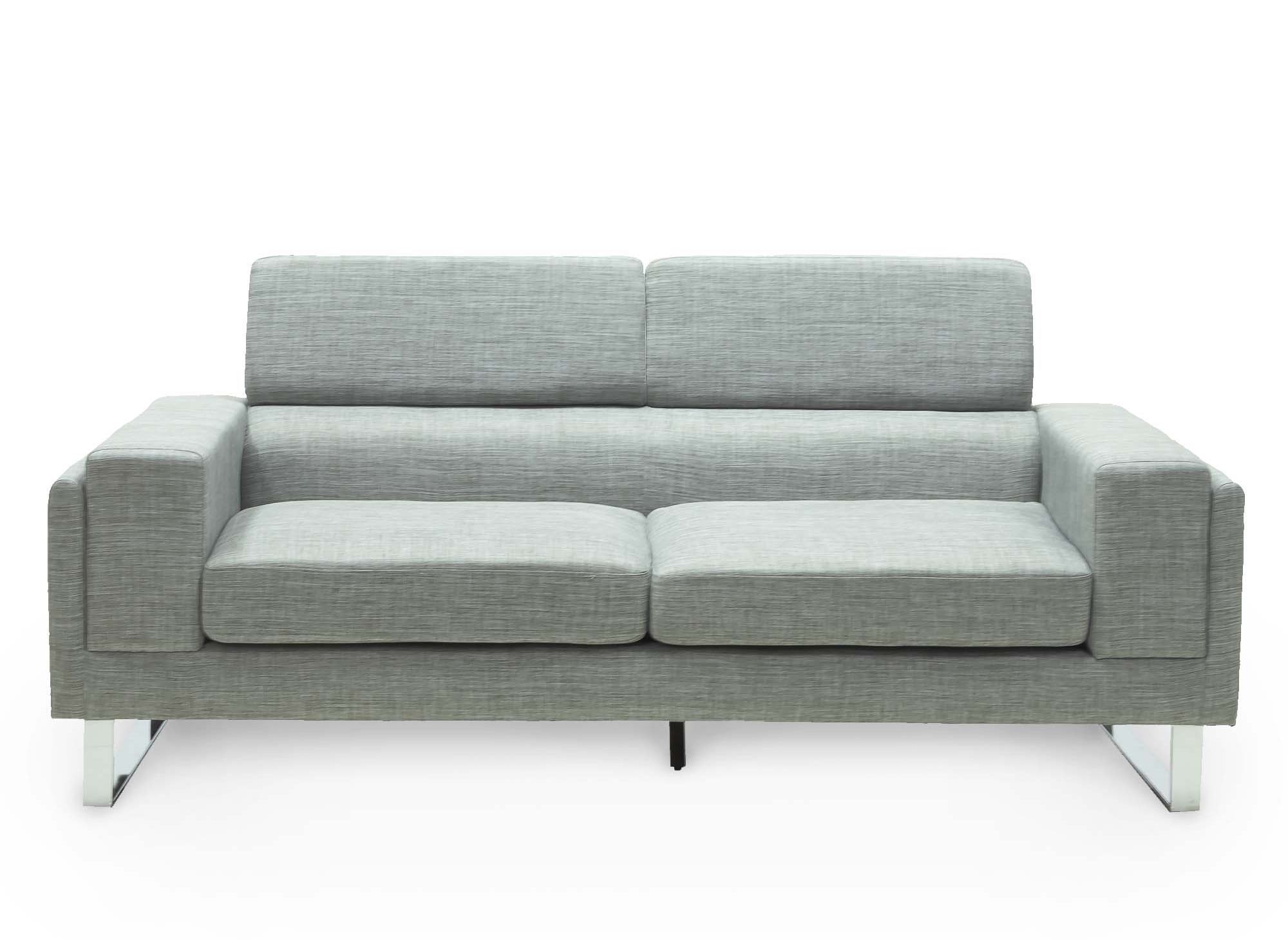 Canape 3 places en tissu gris clair viken - DECOINPARIS