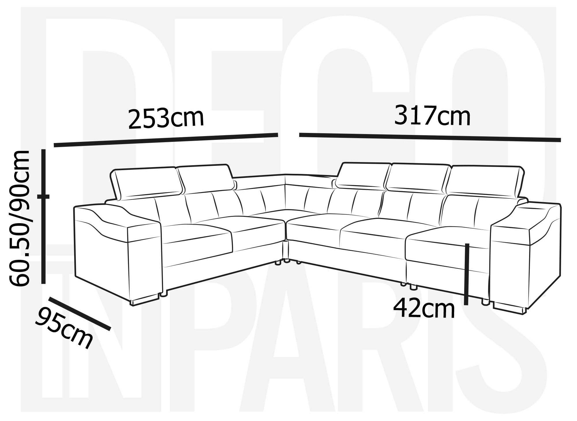 Canapé d’angle convertible réversible en velours noir et simili blanc LEONIE