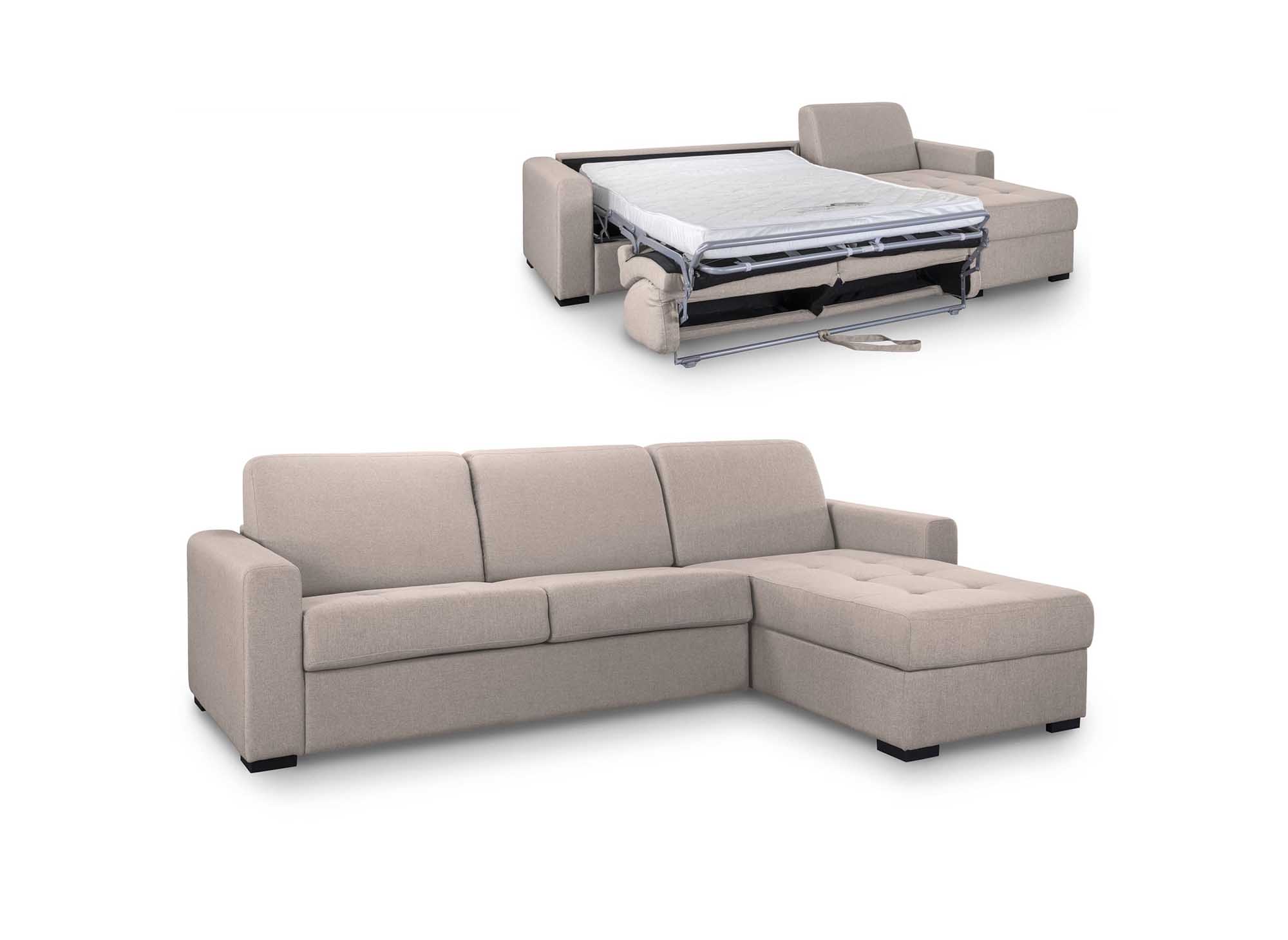 7_canape D Angle Reversible Convertible Louna En Tissu Beige Avec ...