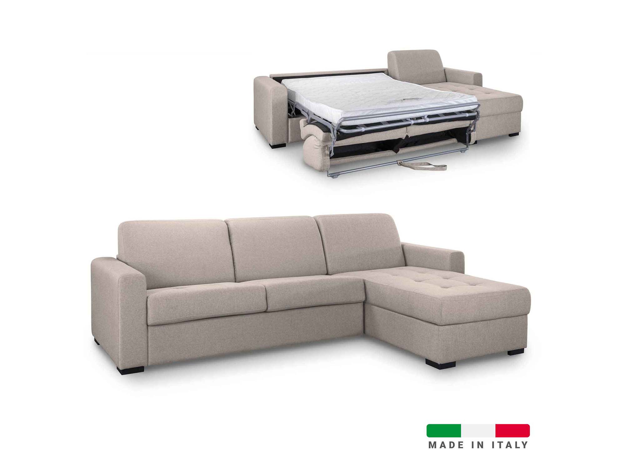 7_canape D Angle Reversible Convertible Louna En Tissu Beige Avec ...