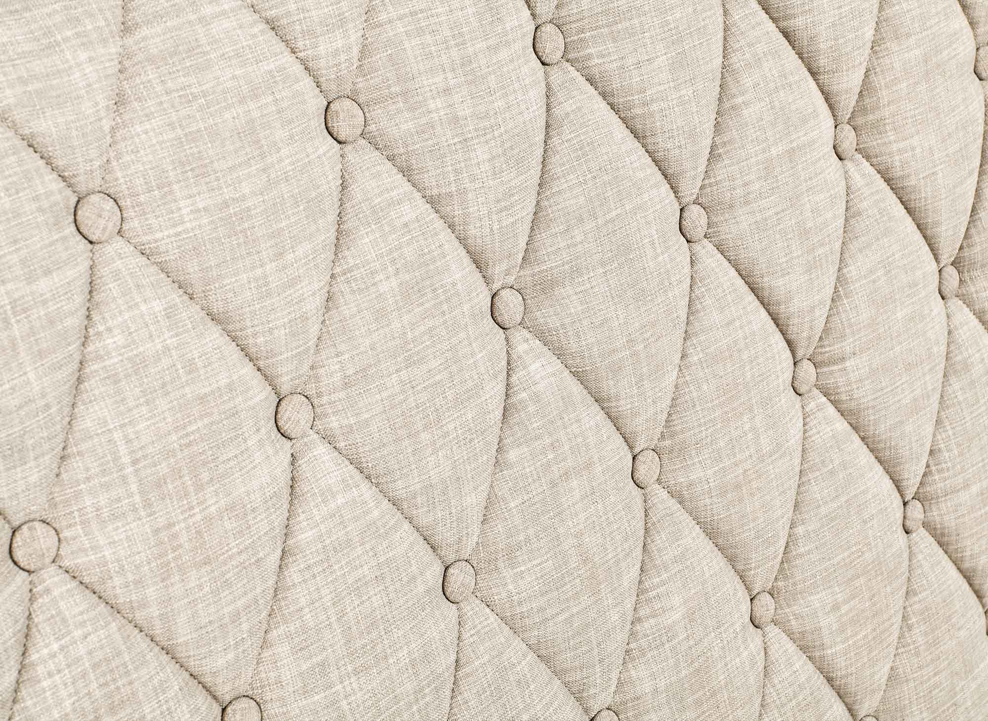 Lit double avec 4 tiroirs en lin beige 140x190 cm LEANDRE