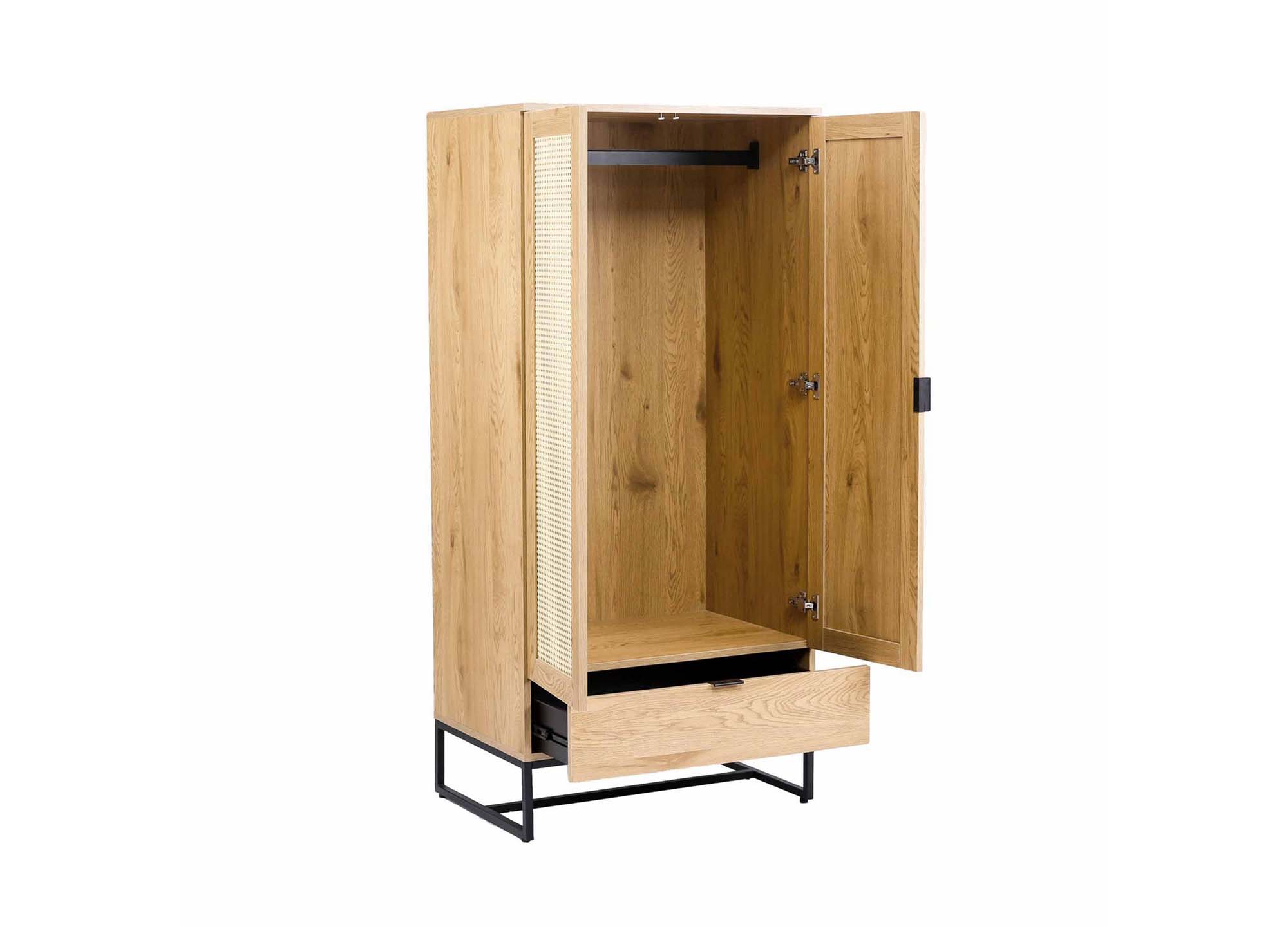 DRESIO - Armoire dressing avec étagère de 60cm, 2 penderies et 1 tiroir