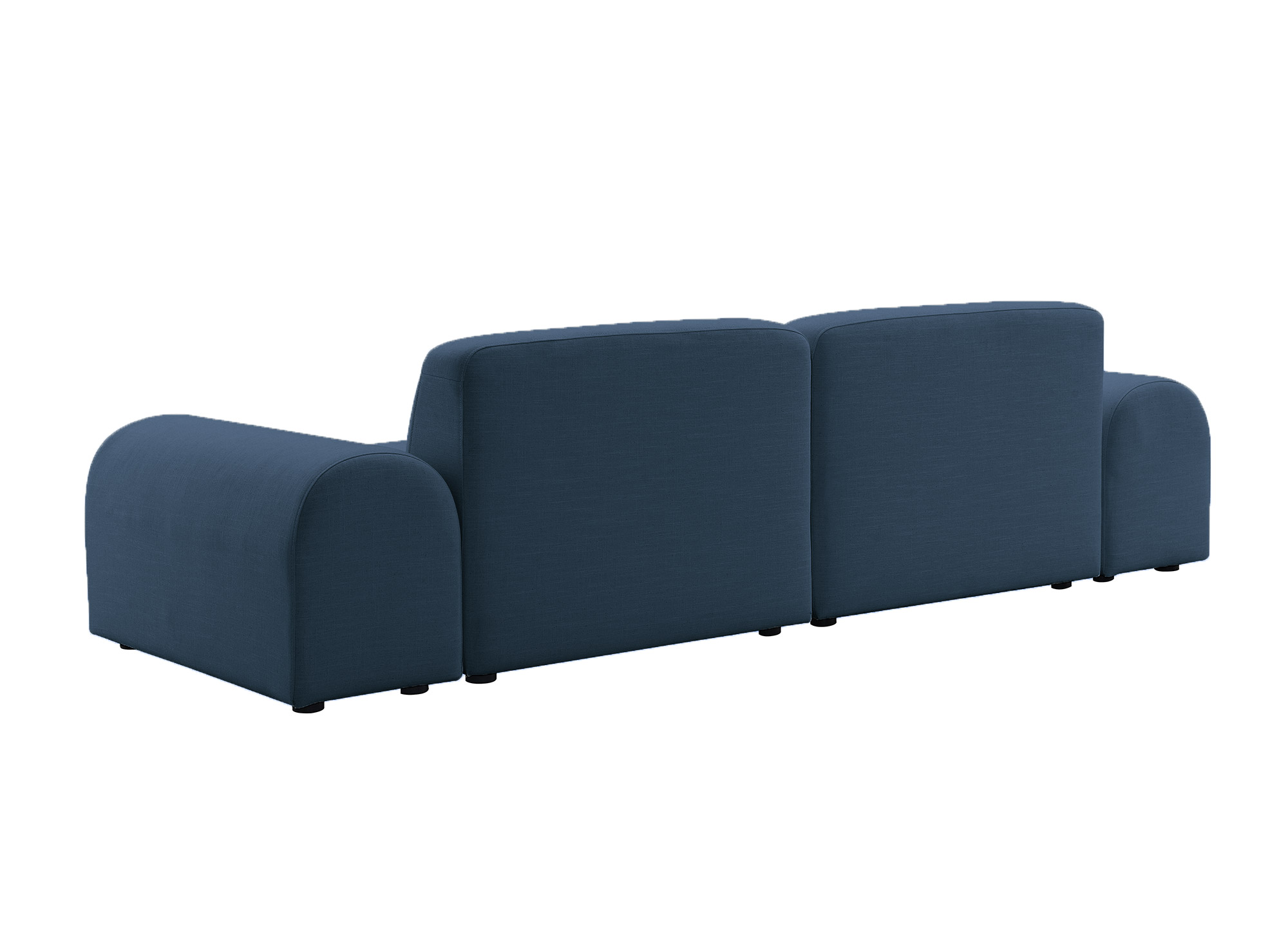 Canapé contemporain 3 places en tissu bleu EMMA