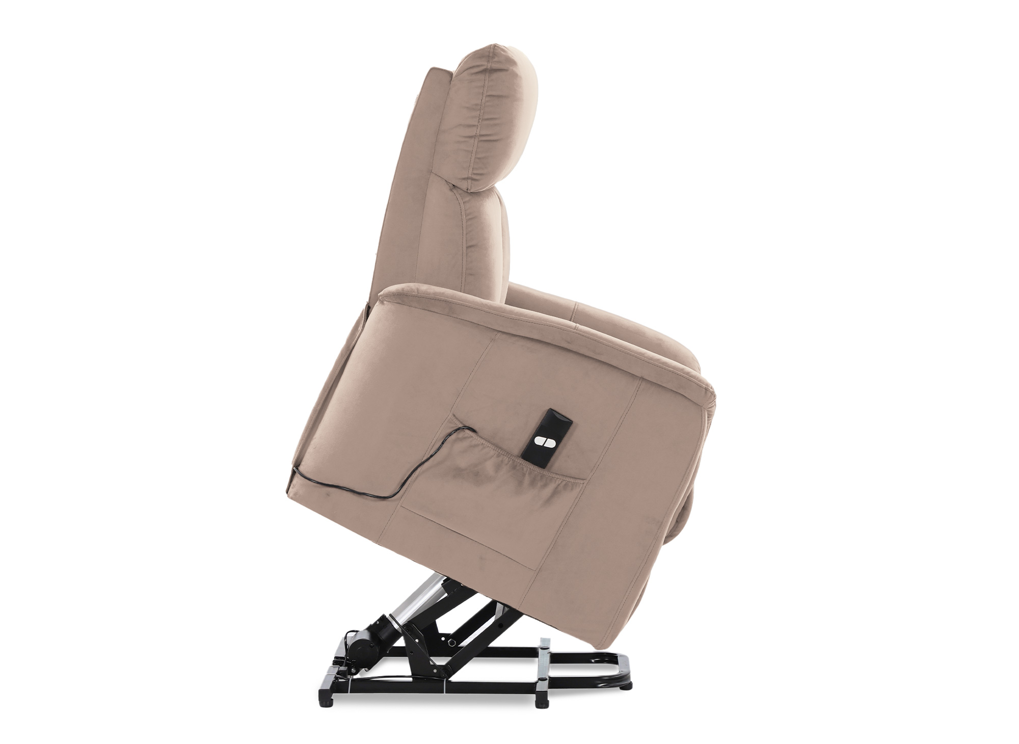 Fauteuil relax électrique et releveur en tissu beige JOHNNY