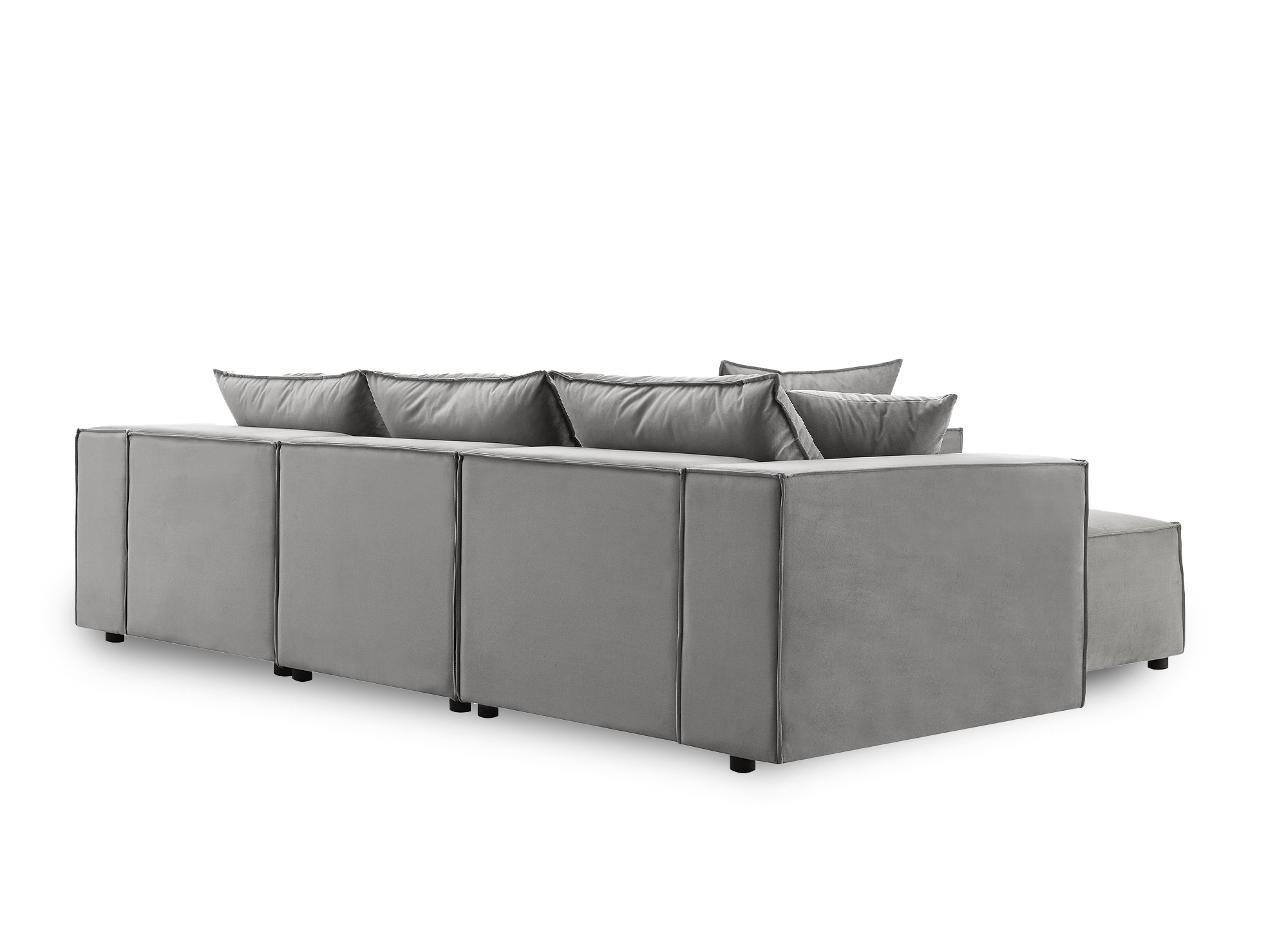 Canapé d'angle modulable en velours gris HARLEM