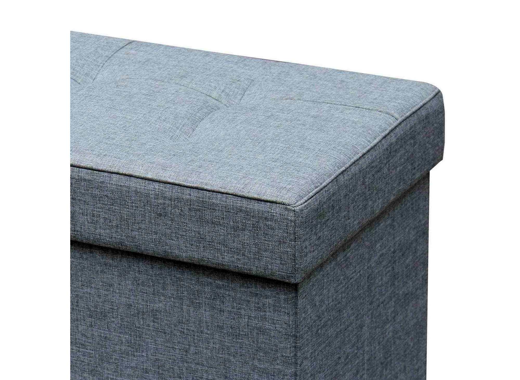 Banquette Coffre Pliable En Tissu Gris Steven Decoinparis